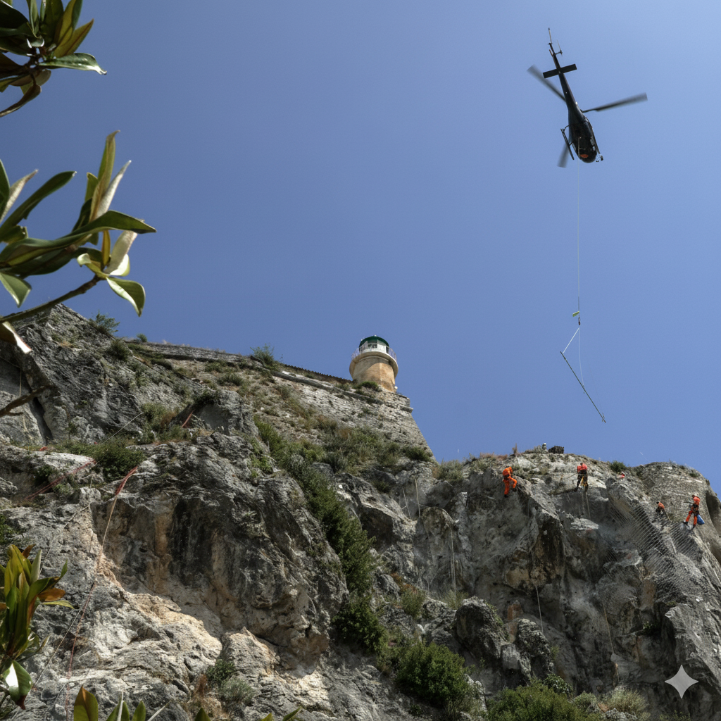 Τοποθέτηση ειδικού πλέγματος στο κάστρο της Κέρκυρας